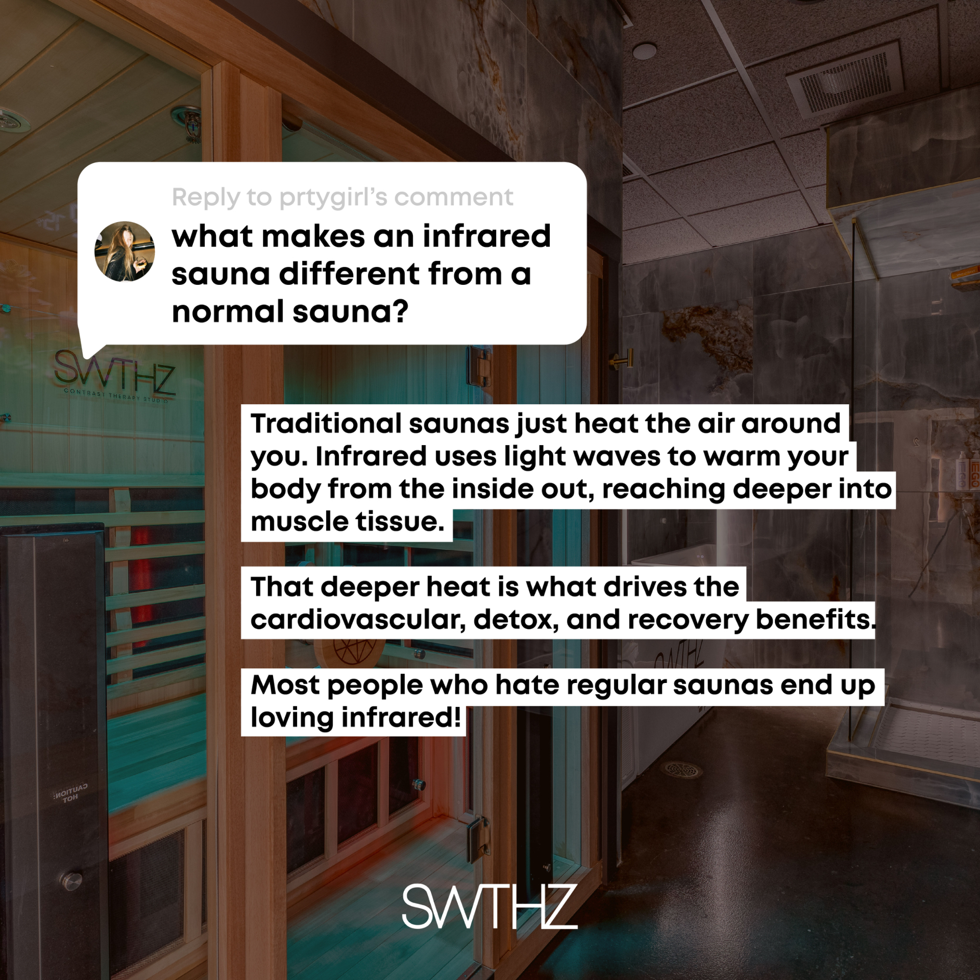 Comment-reply static — Infrared vs. traditional sauna