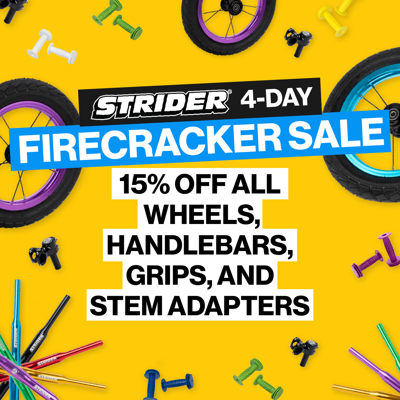 Firecracker Sale — high-contrast yellow feed-stopper